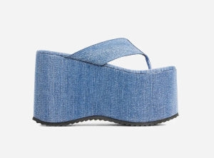 Burning Thong Strap Extreme Platform Wedge Heel