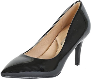 City Classified Comfort Pointy Toe Women's Court Heel Office Shoes-Black