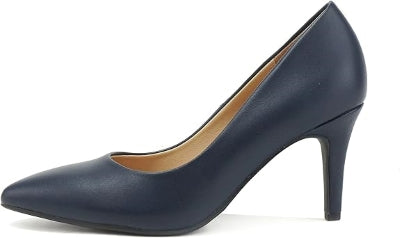 City Classified Comfort Pointy Toe Women's Court Heel Office Shoes-Black