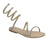 Fannie-199 Rhinestone Wrap-around Flat Strappy Flat Sandals-Champaign