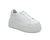 Qupid Pena-02 White Clear Rhinestone Platform Sneakers