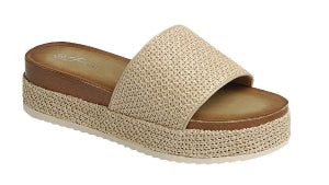 Platform Round Open Toe Slide Sandals | Estelle Shoes