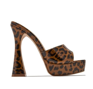 Chase Aril-2 Trendy Slip-on Platform Open Toe - Flaring Block Heel Mule