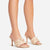 Woven Peep Toe Square Toe Heel Mule-Nude