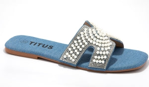 Pearl Detailing Elegant Slip-on Casual Summer Flat Sandal