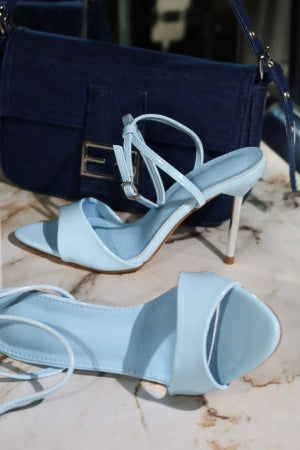 Bern Evana Adjustable Ankle Strap Peep Toe Stiletto Heel-Baby blue