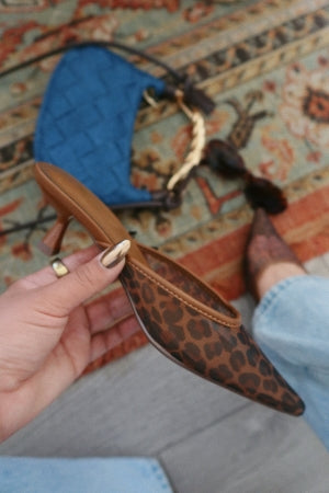 Delicious Knit Slip-on Mesh Pointed Close Toe Kitten Heel Mule