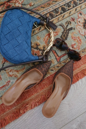 Delicious Knit Slip-on Mesh Pointed Close Toe Kitten Heel Mule