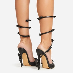 Lemonade Femmy Bow Detail Wrap Around Strappy Stiletto Heel