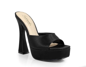 Elaina Slip-on Platform Open Toe Flaring Block Heel Mule
