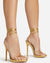 Gelato Lace Up Ankle Wraparound Open Toe Stiletto Heel-Gold