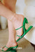 Cape Robbin Kadin Slender Strap Round Open Toe Wedge High Heel Sandal-Green