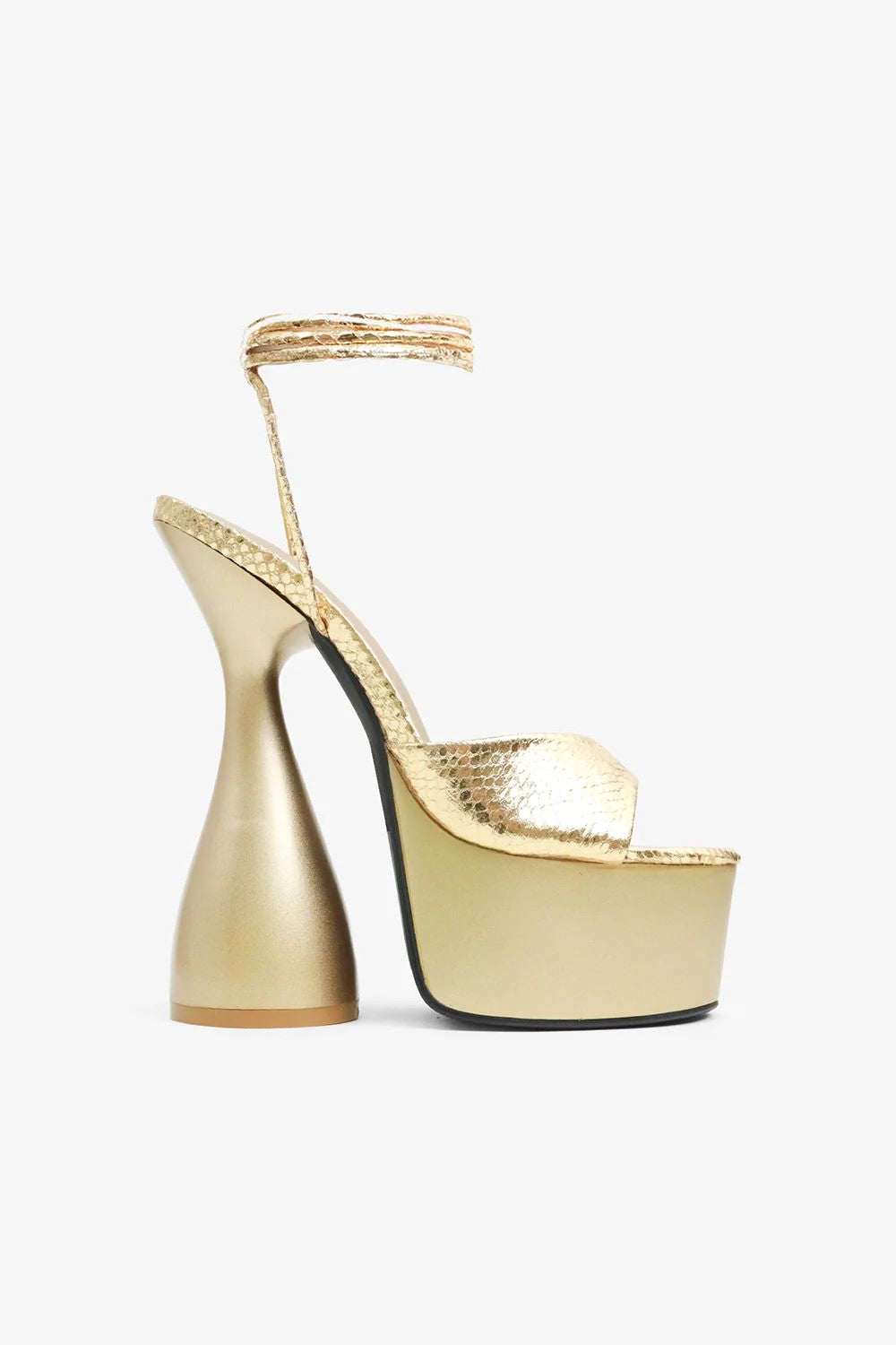 Lemonade Bite Me Ankle Wrap-around Open Round Toe Platform Heel Sandal