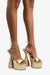 Lofty Platform Flare Block Heel Sandals with Tie-Up Ankle Strap