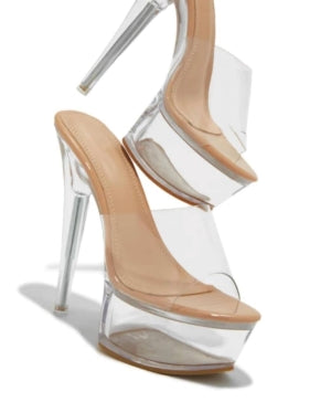 Lily Mafia-4 Fashion Clear Platform Round Open Toe Stiletto Heel Mule-Nude