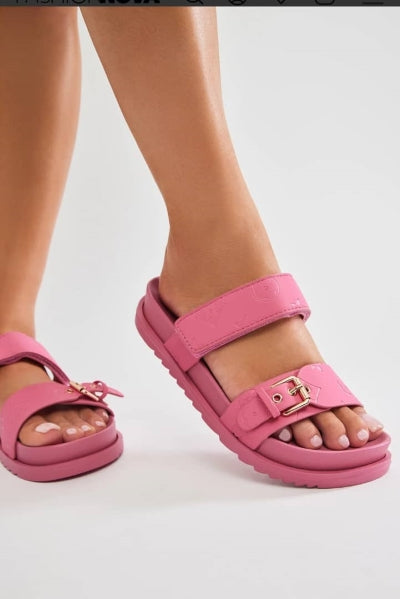 Women Slide Slip-on Flat Sandals-Pink