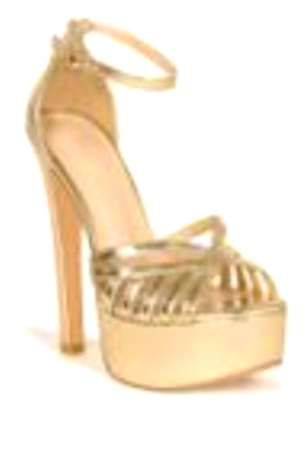 Kay Ribiah-2 Ankle Strap Platform Round Peep Toe Stiletto Heel Sandals