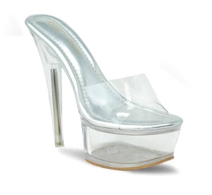 Chase Serenity-1 Clear Trendy Slip-on Platform Round Open Toe – Women’s Stiletto Heel Mule