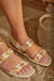 Olivia Shelley Sea Shell and Starfish Pendant Detailing Adjustable Straps Flat Sandal-Ivory