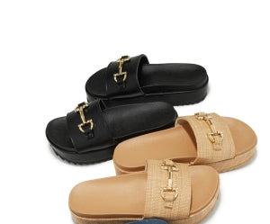 Top Tracy-36 Chunky Platform Slip-on  Open Round Toe Mule Slide-black