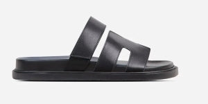 Lemonade Valerie Strappy Velcro Flat Slider Sandal-Black