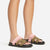 Strappy Velcro Flat Slider Sandal-Pink-Khaki