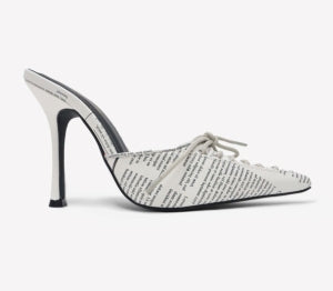 Lemonade Yesterdays News Bow-Detail Peep Toe Stiletto Heel Mule-Black