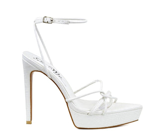 SO ME KYLA STRAPPY POINTY TOE PLATFORM TAIL HEEL SANDALS