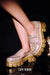 Abbe Rhinestone detail Mesh Finish Chunky Platform lug Sole Women Loafers-Rosegold