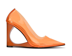 Ara Translucent Upper Detail Pointed Toe Unique Heel Women Pump-Lime