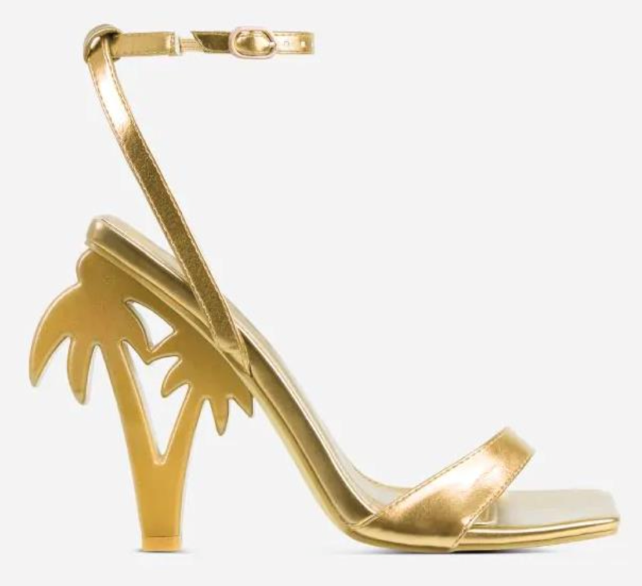 Lemonade Getaway Ankle Strap Square Toe Palm Tree Inspired Heel