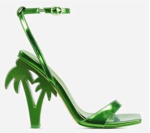 Lemonade Getaway Ankle Strap Square Toe Palm Tree Inspired Heel