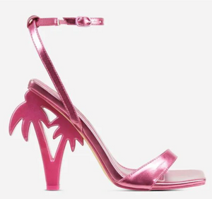 Lemonade Getaway Ankle Strap Square Toe Palm Tree Inspired Heel