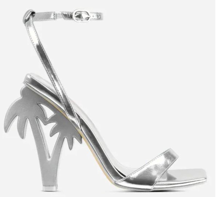 Lemonade Getaway Ankle Strap Square Toe Palm Tree Inspired Heel