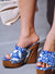 Moika Square Toe Platform Sculptured Block Heel Women Mule-Print